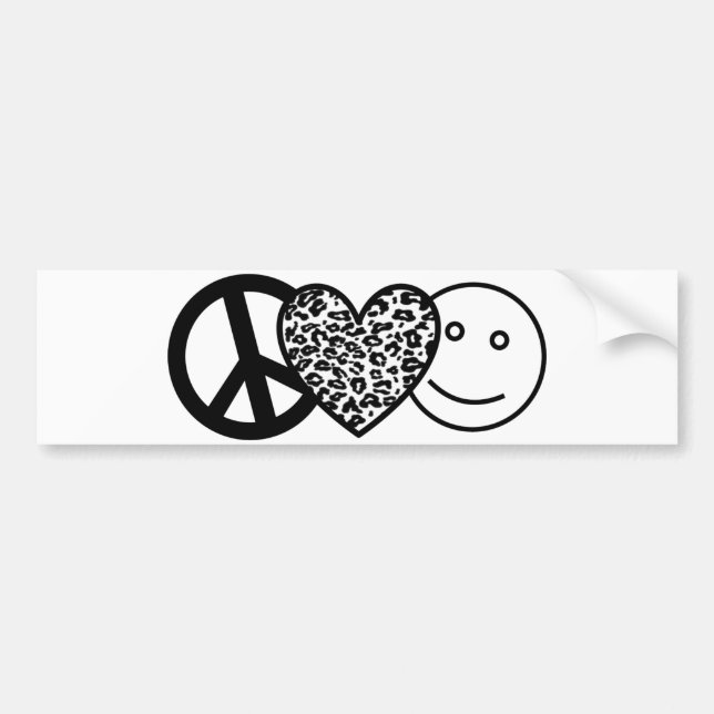 Peace Love and Happiness bumper Sticker (Front)