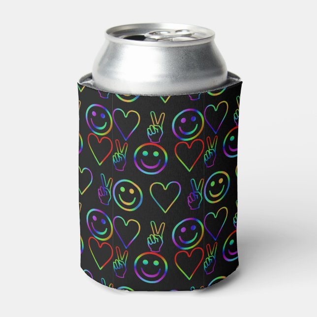 PEACE , LOVE  AND HAPPINESS CAN COOLER (Can Front)