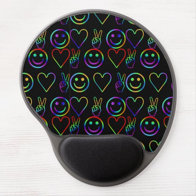 PEACE , LOVE  AND HAPPINESS GEL MOUSE PAD (Front)