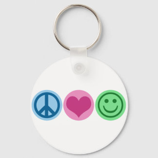 Peace Love and Happiness Keychain