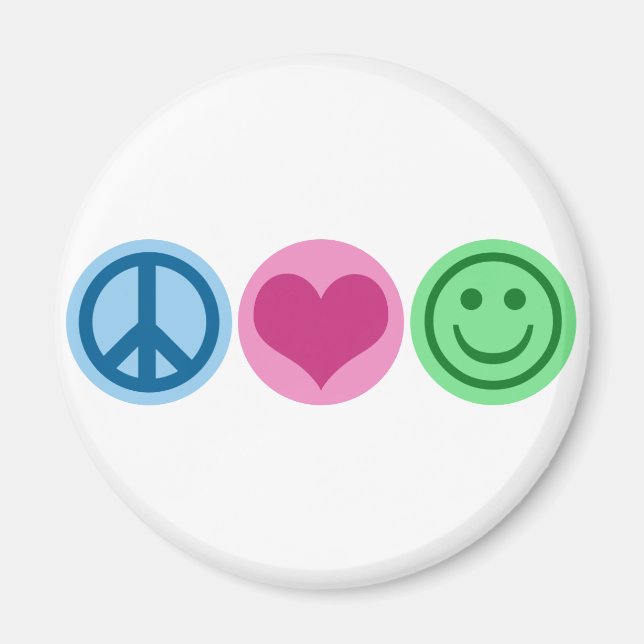 Peace Love and Happiness Magnet (Front)