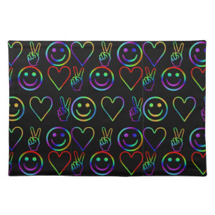 PEACE , LOVE  AND HAPPINESS PLACEMAT