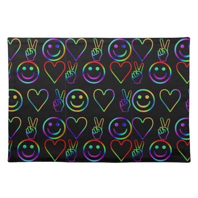 PEACE , LOVE  AND HAPPINESS PLACEMAT (Front)