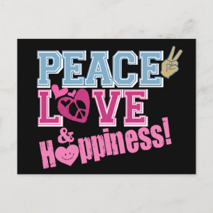 Peace Love and Happiness Postcard