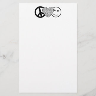 Peace Love and Happiness Stationary Stationery