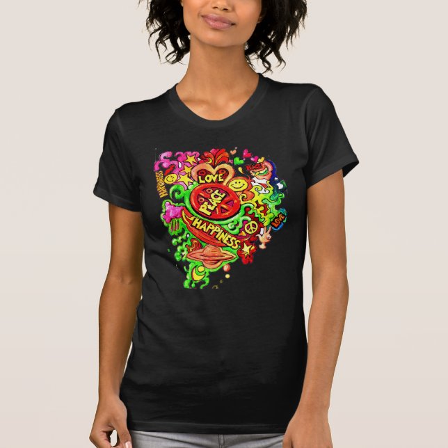 Peace, Love and Happiness T-Shirt (Front)