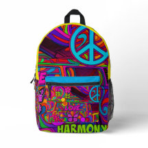 Peace, Love, and Harmony backpack