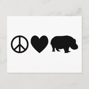 Peace Love and Hippos Postcard