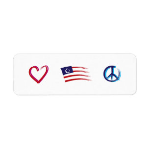 peace love and hope label