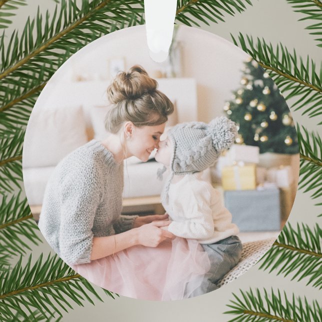 Peace Love and Hugs | Dove Gray Christmas Photo Ornament (Creator Uploaded)