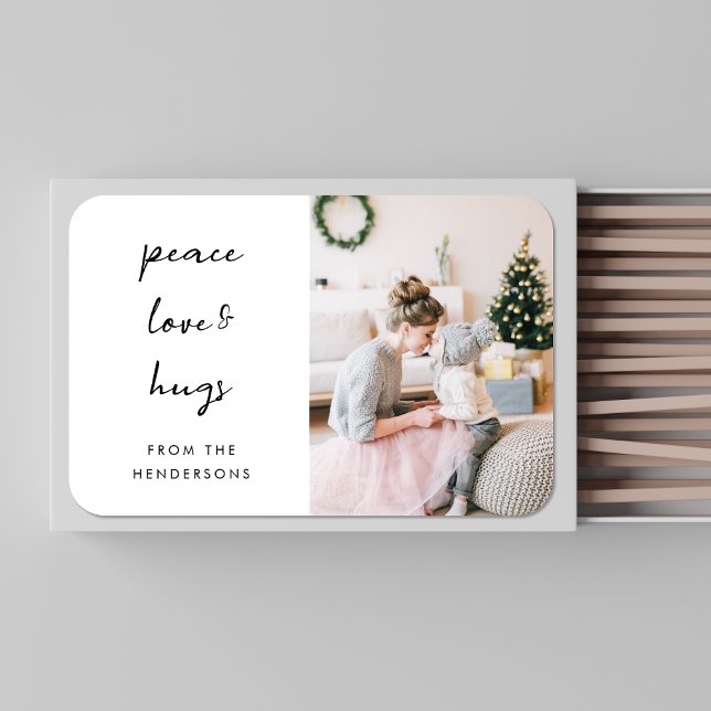 Peace Love and Hugs | Minimal Christmas Photo Matchboxes (Creator Uploaded)
