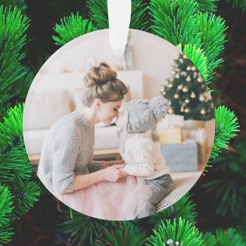 Peace Love and Hugs  Minimal Christmas Photo Ornament