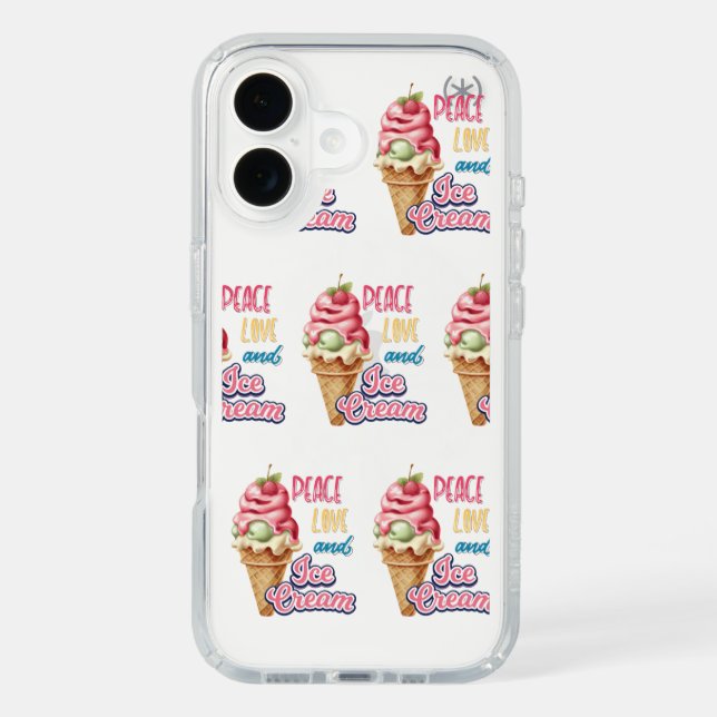 peace love and ice cream speck iPhone case (Front)