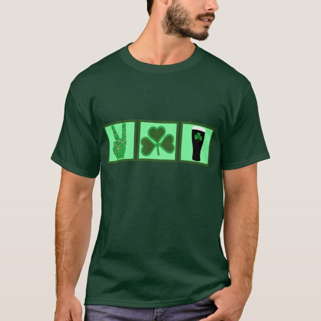 Peace,love and Irish beer T-Shirt (Front)
