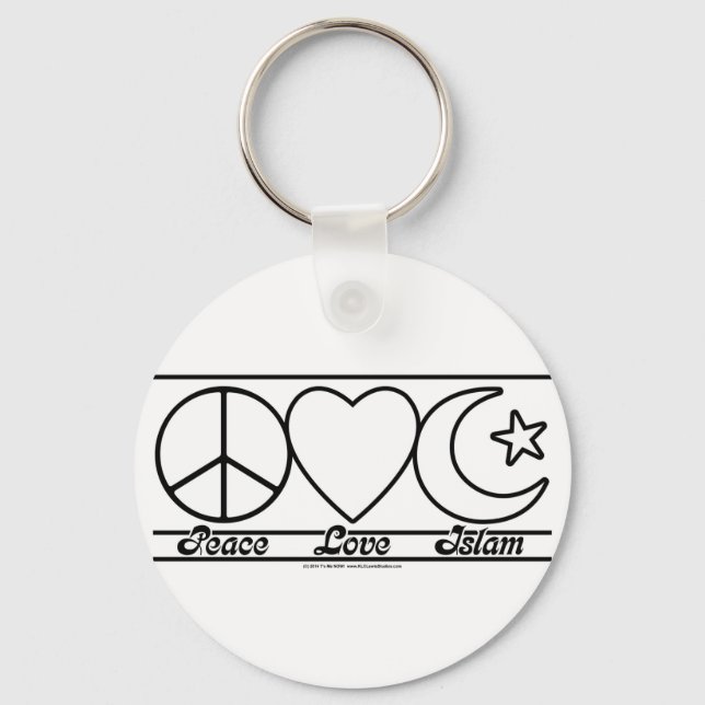 Peace Love and Islam Keychain (Front)