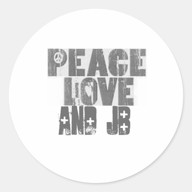 peace_love, and jB Classic Round Sticker (Front)