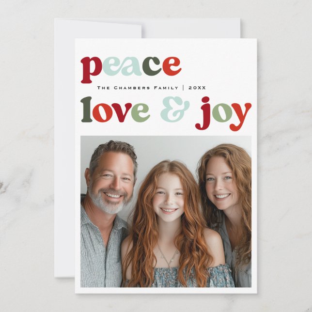 Peace Love and Joy Christmas Holiday Design (Front)