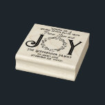 Peace Love and Joy Christmas Return Address Rubber Stamp<br><div class="desc">Simple,  elegant and understated family "Peace,  Love and Joy" Christmas holiday wreath return address design.</div>