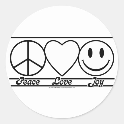 Peace Love and Joy Classic Round Sticker