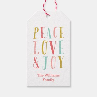 Peace Love and Joy Gift Tags