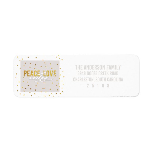 Peace Love and Joy Holiday Label (Front)
