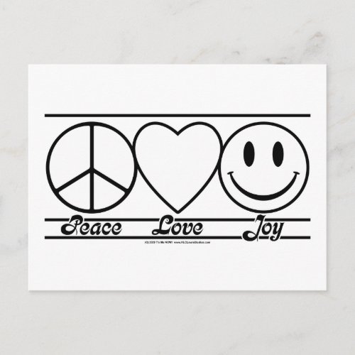 Peace Love and Joy Postcard