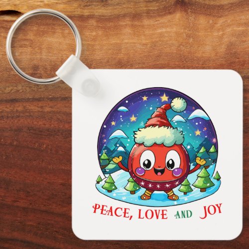 Peace love and joy Santa Dragon Keychain