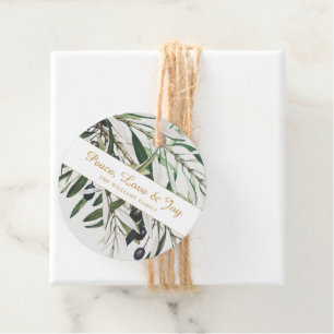 Peace Love and Joy Vintage Olive Branch Favor Tags