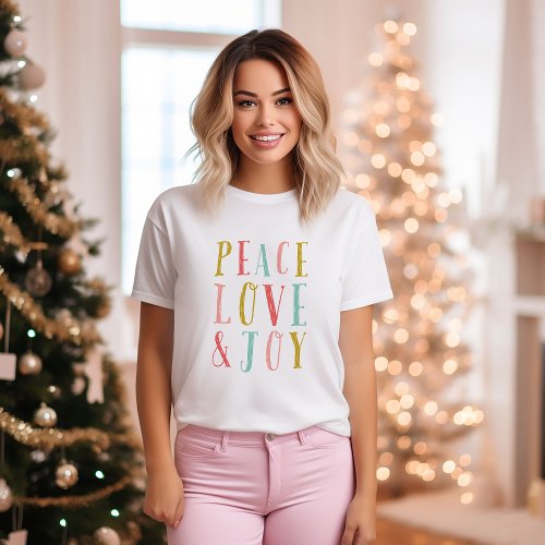 Peace Love and Joy Whimsical Holiday T_Shirt