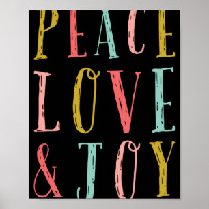 Peace Love And Joy Whimsical Holiday Toddler Poster