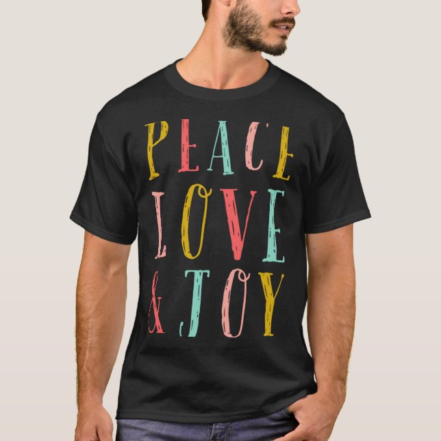 Peace Love And Joy Whimsical Holiday Toddler  T-Shirt (Front)