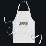 Peace, Love and Latkes Hanukkah Tees and Gifts Adult Apron<br><div class="desc">Peace,  Love and Latkes Hanukkah Tees and Gifts</div>