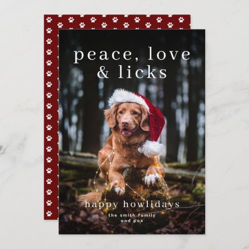 Peace Love and Licks Happy Howlidays Holiday Card