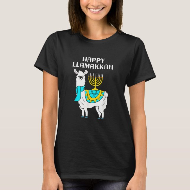 Peace Love and Miracles Happy Hanukkah Pjs Family  T-Shirt (Front)
