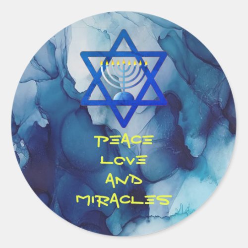 PEACE LOVE AND MIRACLES Holiday HANUKKAH Stickers