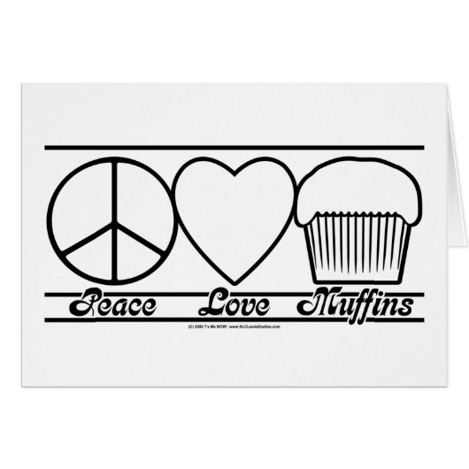 Peace Love and Muffins Cards (Front Horizontal)