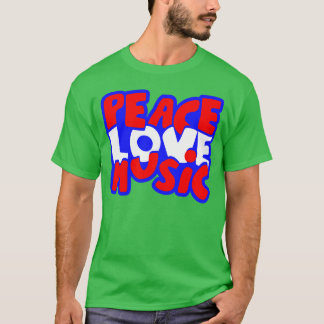 Peace Love and Music Arts and music Festival Blues T-Shirt