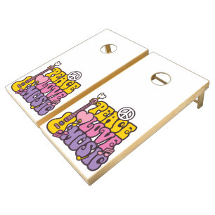 Peace, Love, And Music Cornhole Set
