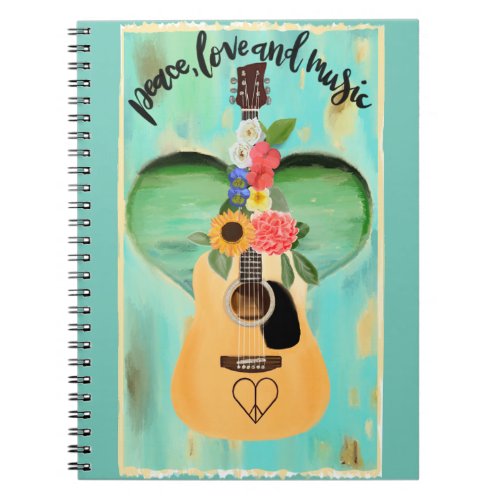 Peace Love and Music Notebook