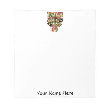 Peace Love And Music Notepad by PeaceLoveWorld at Zazzle