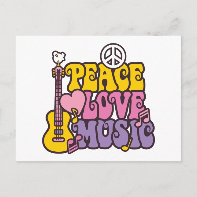 Peace, Love, And Music Postcard (Front)