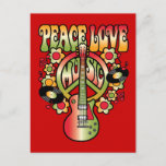 Peace Love And Music Postcard at Zazzle