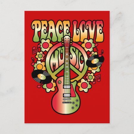 Peace Love And Music Postcard