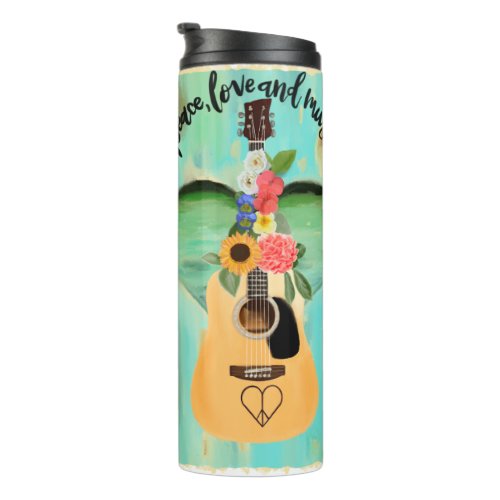 Peace Love and Music Thermal Tumbler