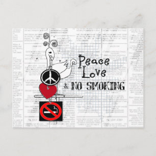 peace - love and NO SMOKING Postcard