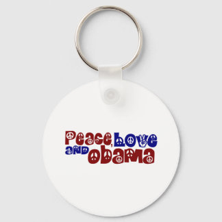 Peace Love And Obama Keychain