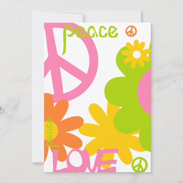 Peace, Love and Party- No Text Invitation (Front)
