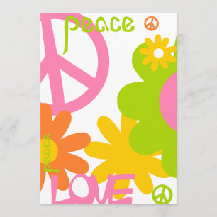 Peace, Love and Party- No Text Invitation