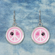 Peace, Love And Paws Earrings at Zazzle