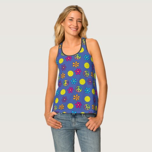Peace Love and Pickleball  Tank Top